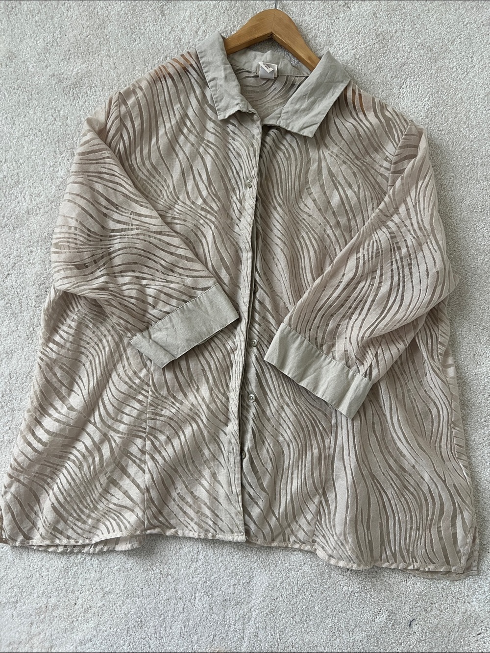 Sheer Wave-Pattern Lightweight - Taupe